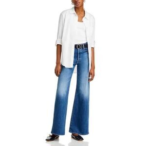 Mother The Tomcat Roller Sneak High Rise Wide Leg Jeans Sixth Sense Size 28 NWT